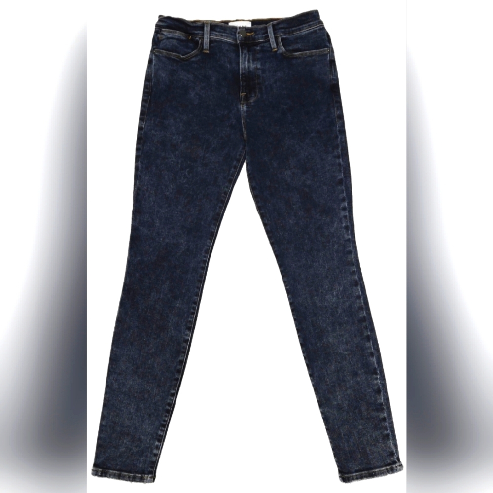 FRAME Le High Skinny Dark Blue Acid Wash Denim Jeans Size 29